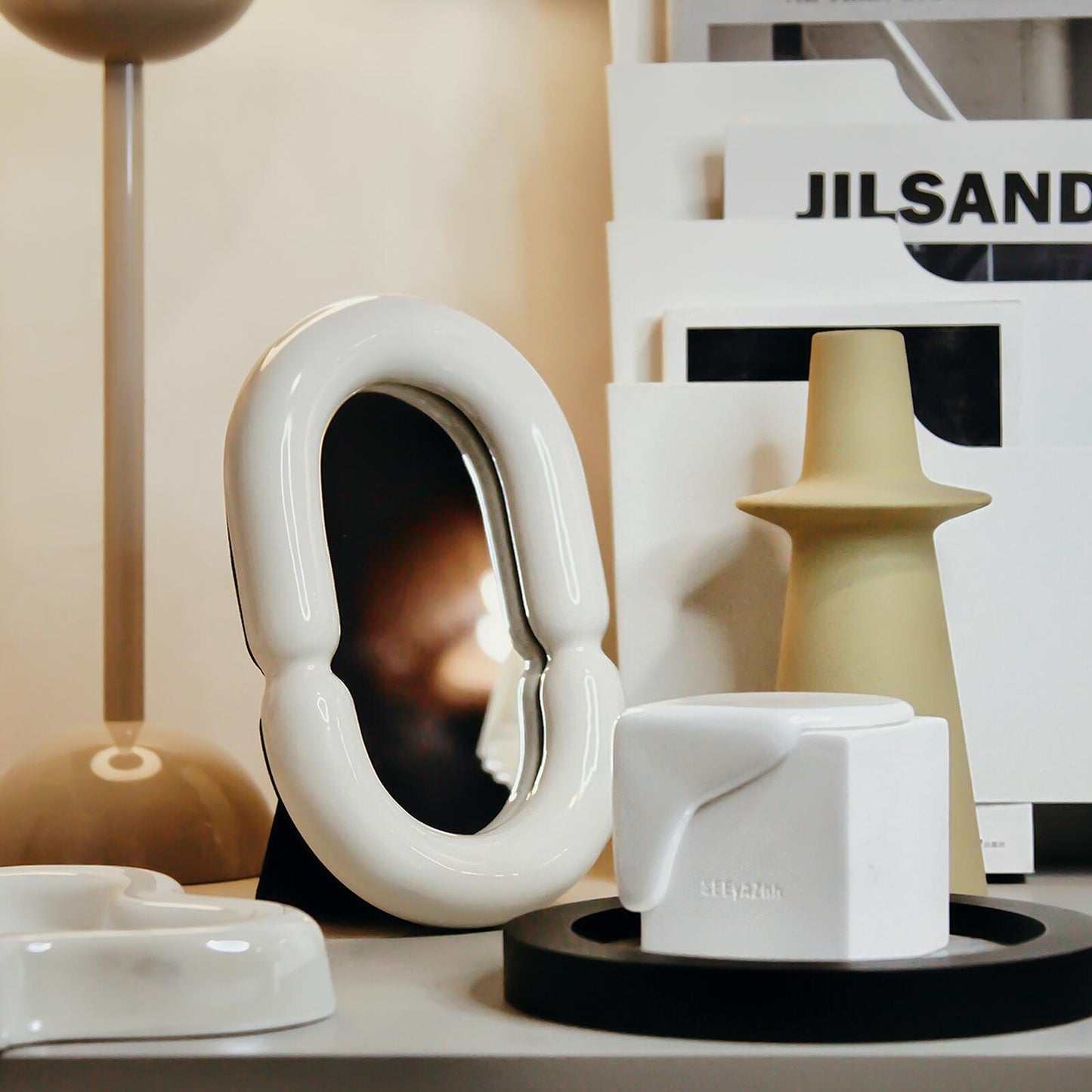 Blob Ceramic Desktop Mirror