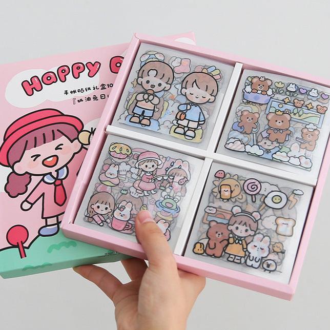 Cream Rabbit Waterproof Sticker Set