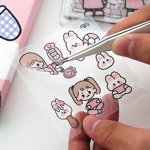 Cream Rabbit Waterproof Sticker Set