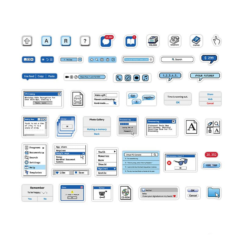 CyberScape Label Sticker Set - 100pcs