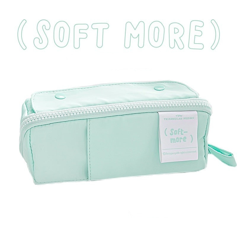 Soft More Tofu: Large Capacity Partition Pencil Case