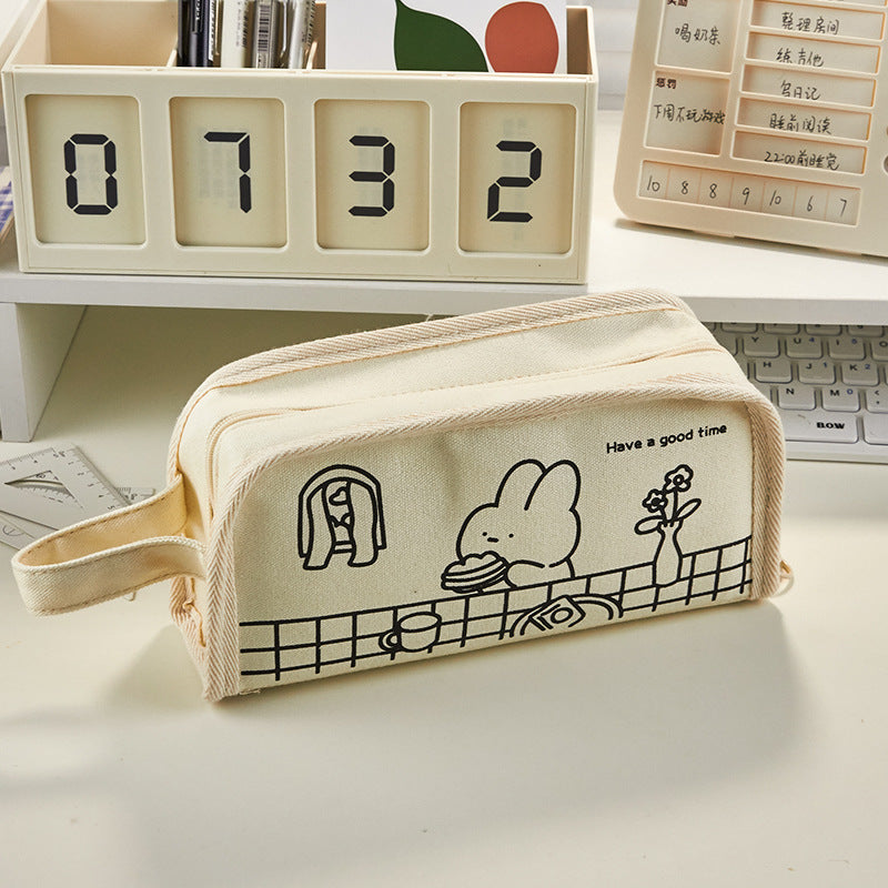 Bear and Bunny Wonder: Large Capacity Pencil Case