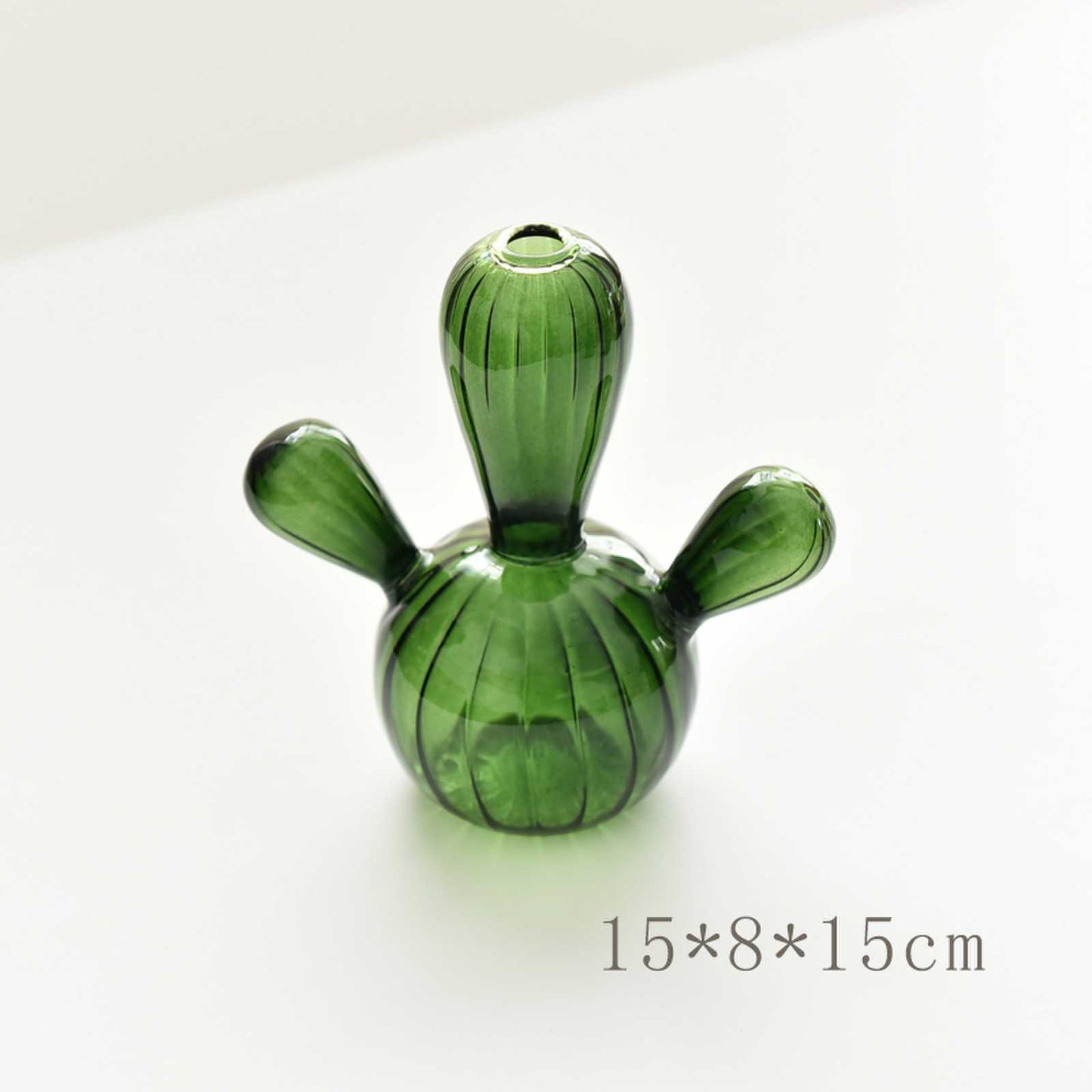 DesertBloom Modern Cactus Glass Vase Collection