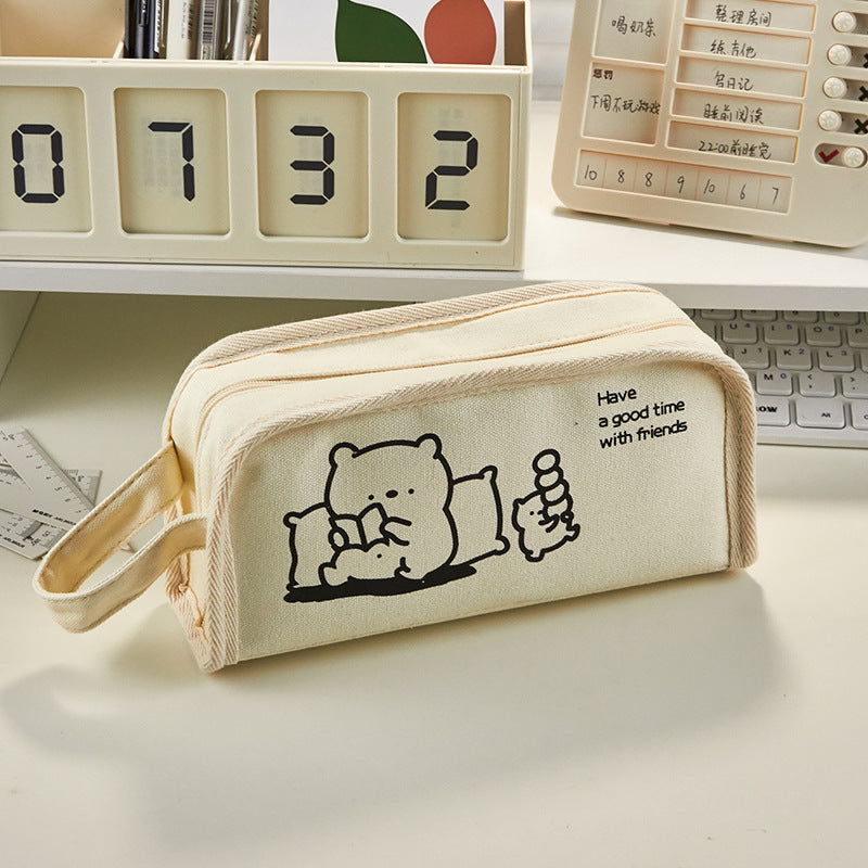 Bear and Bunny Wonder: Large Capacity Pencil Case