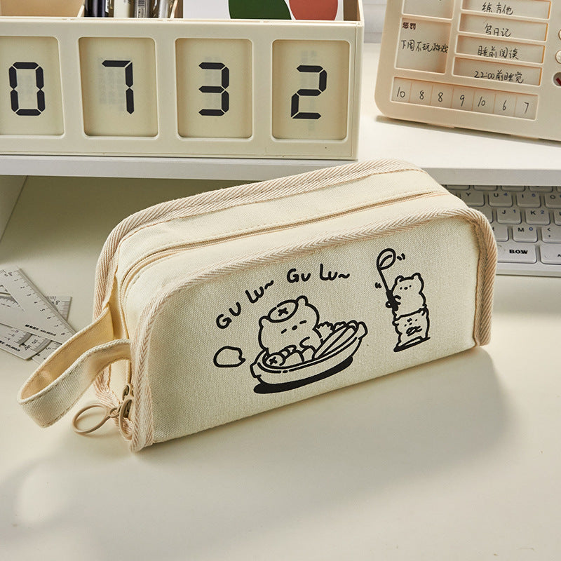 Bear and Bunny Wonder: Large Capacity Pencil Case