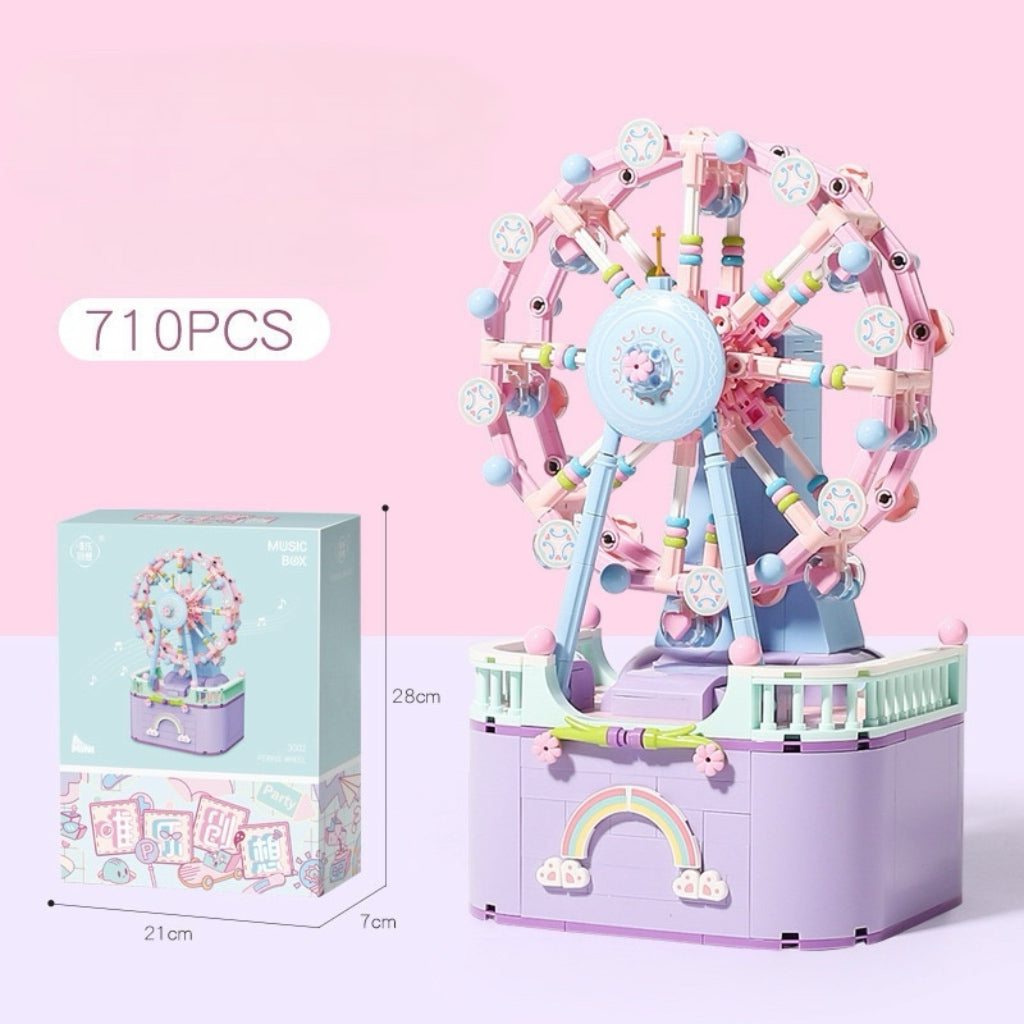 Carousel Music Box Building Block Toys