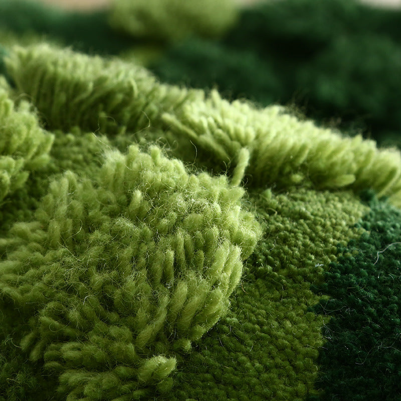 Moss Forest Magic: Handmade Custom Blended Wool Carpet