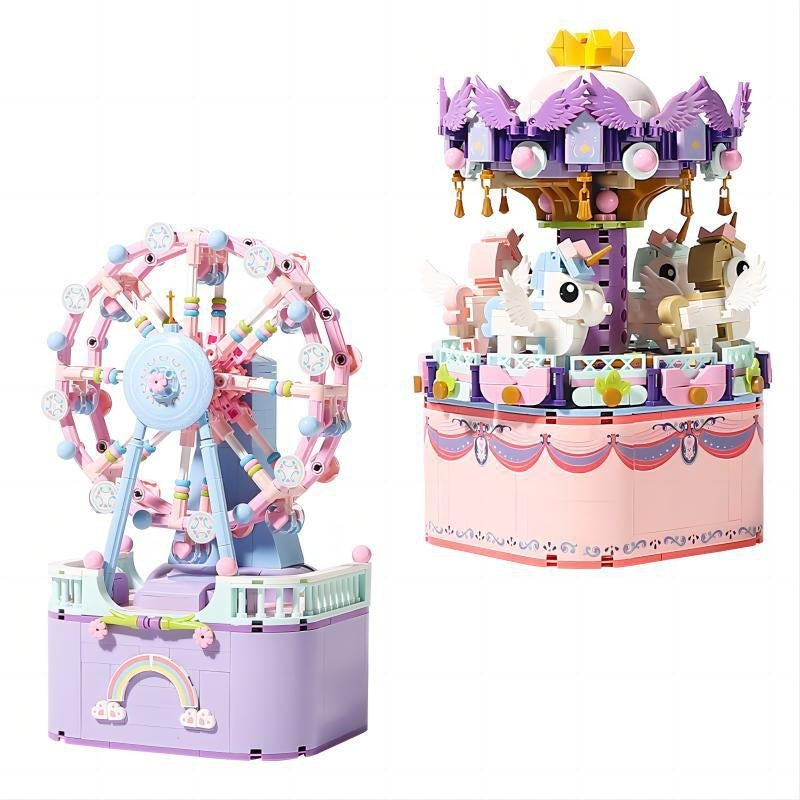 Carousel Music Box Building Block Toys